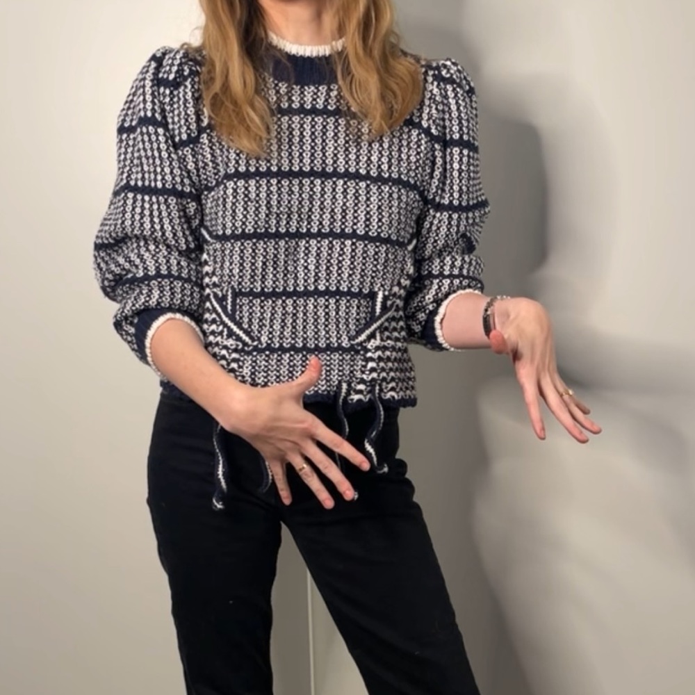 NWOT Ulla Johnson Sweater - small - navy + white